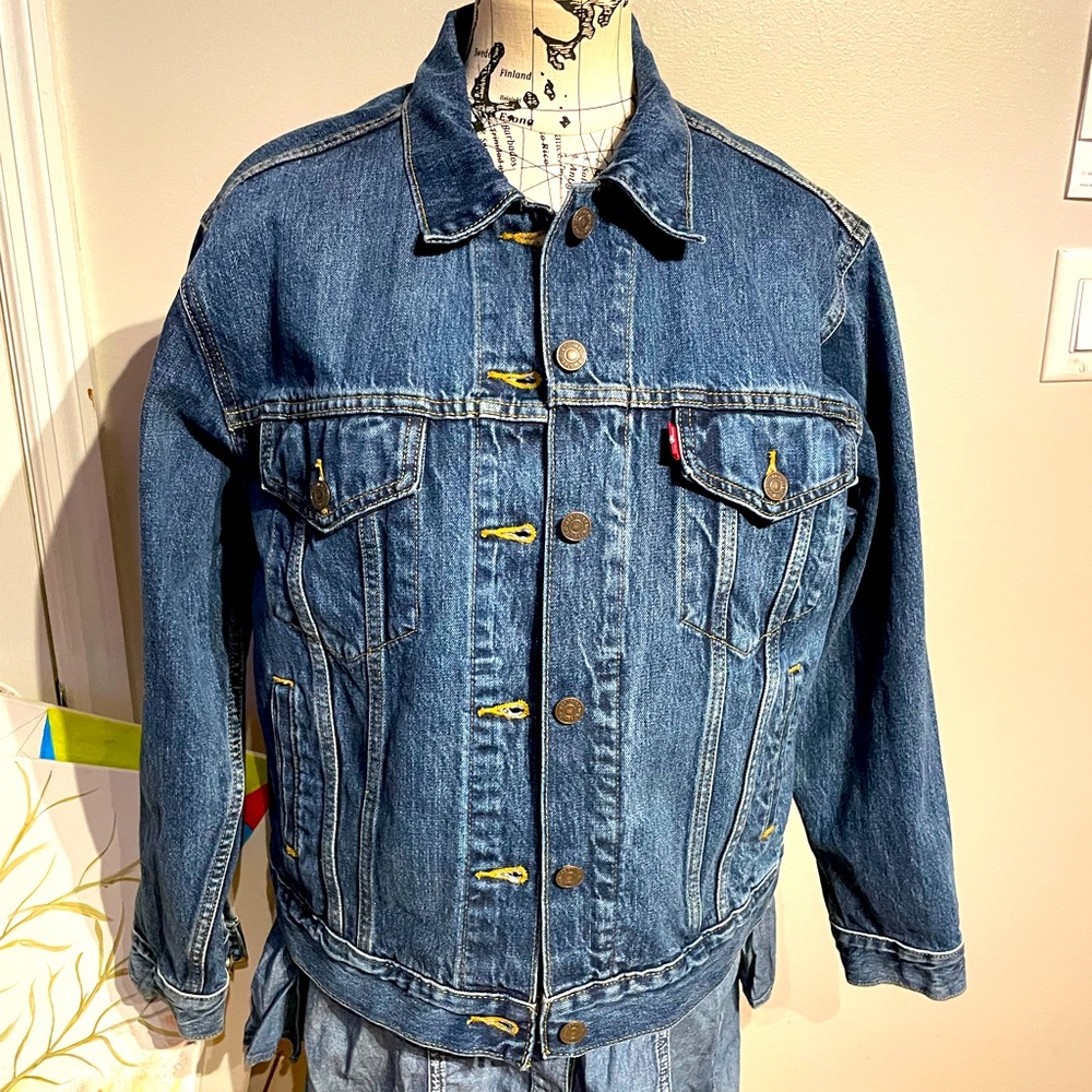 🔽Levi’s Vintage Jean Button pocket retro summer Classic Light distressed indigo